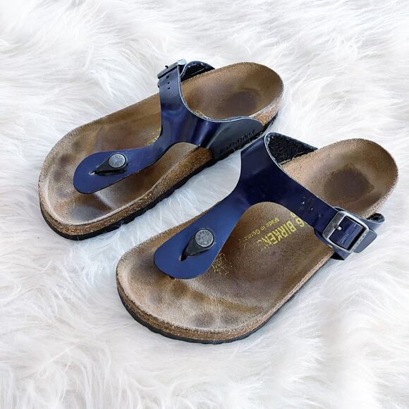 Birkenstock Gizeh Birko-Flor Patent in Navy - Picture 1 of 9